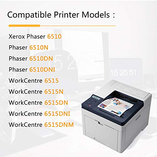 8-Pack(5BK+1C+1M+1Y) Compatible Toner Cartridge Replacement for 106R03476 106R03473 106R03474 106R03475 to use with Phaser 6510 6510N 6510DN WorkCentre 6515 6515N 6515DN Printers.