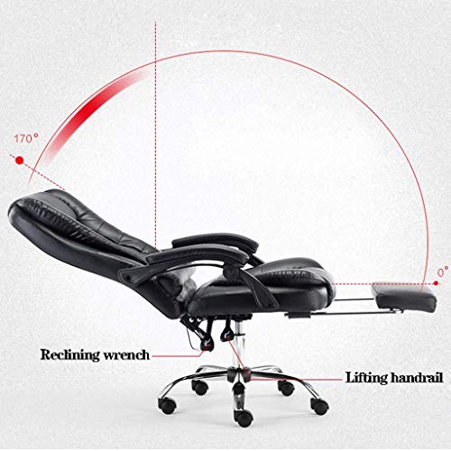 Reception Chair Reclining Computer Chair Leather Boss Chair Home Office Chair Lift Swivel Chair (Brown)