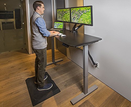 Ergo Elements Height Adjustable Electric Standing Desk with 60" Top 4 Memory Buttons LED Display, Black with Black Top