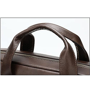 WJCCY Men's Bag Men Briefcase for Laptop 14 Messenger Men's Leather Bag Business Portfolio for Document (Color : Brown, Size : 28.5x39.5cm)
