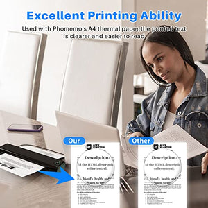 Phomemo M08F A4 Portable Thermal Printer, Supports 8.26"x11.69" A4 Thermal Paper, Wireless Mobile Travel Printers for Car & Office, Bluetooth Printer Compatible with Android and iOS Phone & Laptop