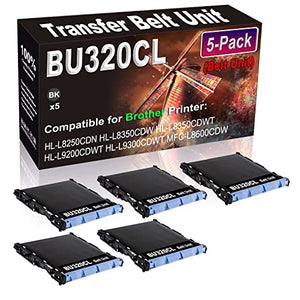Kolasels Transfer Unit Belt 5-Pack Compatible with HL-L8250CDN HL-L8350CDW HL-L8350CDWT HL-L9200CDWT Printer - BU-320CL Replacement (Black, High Capacity)