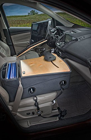 AutoExec AUE10013 Birch Vehicle Black/Grey/Wood Reach Passenger Desk