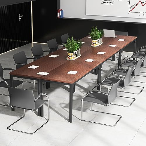 Tangkula Conference Table Set of 4 with Large Tabletop & Metal Frame