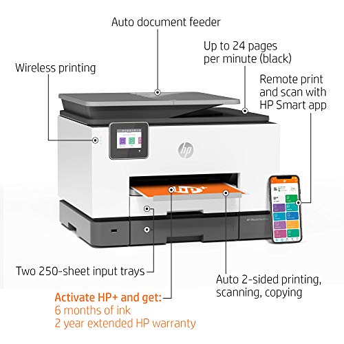 HP OfficeJet Pro 9025e Wireless Color All-in-One Printer with bonus 6 free months Instant Ink with HP+ (1G5M0A)