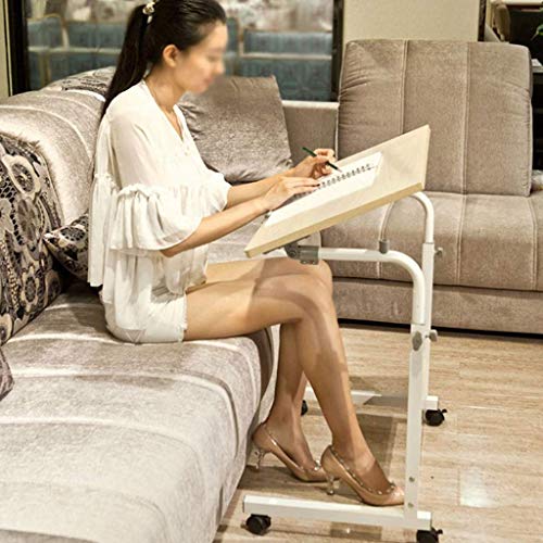 WPHPS Folding Computer Desk, Adjustable Mobile Bed Table Portable Laptop Computer Stand Desks Cart Tray