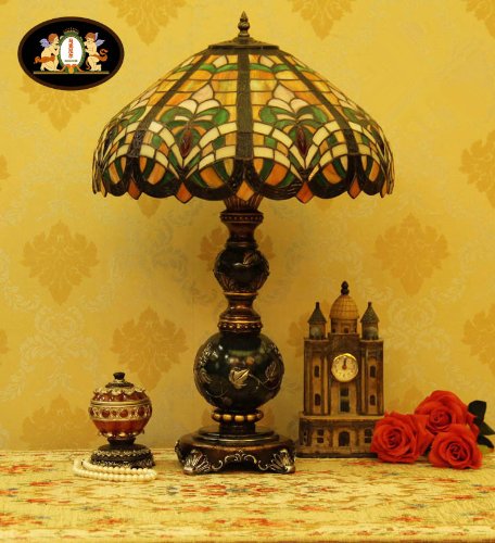 Tiffany Europaische retro style hand-painted stained glass table lamp