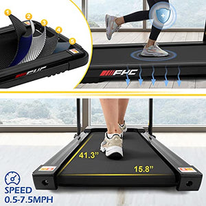 FYC Under Desk Treadmill - 2 in 1 Folding Treadmill for Home 2.5 HP, Installation-Free Foldable Treadmill Compact Electric Running Machine, with LED Display Walking Running Jogging for Home Office Use