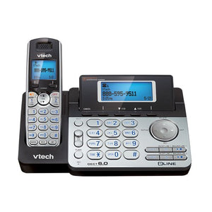 VTech 2-Line Cordless Phone Set with Answering System, Caller ID, and Accessory Handsets (Set of 4) + Keychain TV Remote