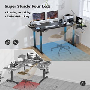 Dripex Electric Standing Desk, Adjustable Height, L-Shaped, 63"/71", Dual Motor, Super Stable