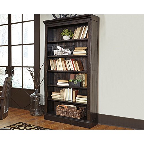 Ashley Furniture Signature Design - Townser Bookcase - Contemporary - 5 Adjustable Shelves - Solid Pine - Grayish Brown Finish