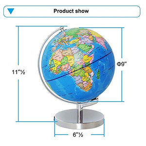 HXHBD Globes Light Up Globe for Kids & Adults Interactive Earth Globe Makes Great Educational Toys Office Supplies Teacher Desk Décor Globes of The World with Stand (Blue O/33