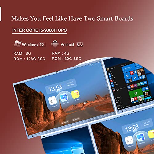 JYXOIHUB Smart Board Collaboration Hub, 65 Inch 4K Digital Whiteboard with Dual System and 20MP Camera
