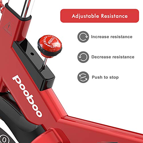 cycool Stationary Exercise Bikes Indoor Cycling with 44 lbs Flywheel,LCD Monitor,Belt Drive, Comfortable Seat for Home Cardio Workout Bike Training (Red580-03)
