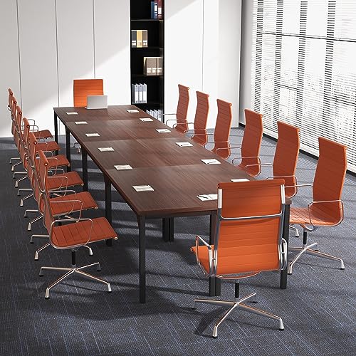 Tangkula 55 Inch Conference Table Set of 8 with Honeycomb Tabletop