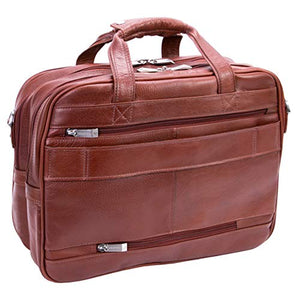 Siamod, VERNAZZA, CERESOLA, Napa Cashmere Leather, 15" Leather Checkpoint-Friendly Patented Detachable -Wheeled Laptop Briefcase, Cognac (46004), 19 5 L x 10 W x 14 25 H