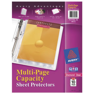 Avery Diamond Clear Multi-Page Capacity Sheet Protectors, Acid Free, Pack of 10 (74172)