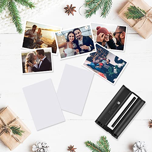Liene 4x6'' Photo Printer Bundle (100 Sheets +3 Ink Cartridges), Wi-Fi Picture Printer, Photo Printer for iPhone, Android, Smartphone, Computer, Dye-Sublimation, Photo Printer for Home Use, Pink