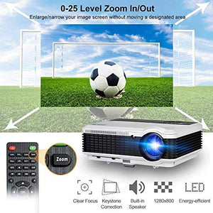 Video Projector HD LED LCD 200" Display 3900 Lumens Home Projector Support 1080P for Outdoor Indoor Movie Night, Home Cinema Theater for TV Blu-ray DVD Player Laptop PC iPhone Smartphone HD Game Party