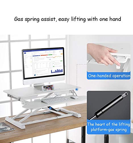 Stand up desk converter Standing Desk Converter, Electric Height Adjustable Sit-Stand Desk, Office Workstation, Rise From 10.6-50cm for PC Computer Screen, Keyboard, Laptop standing riser workstation