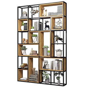 LITFAD Industrial Style Open Back Bookshelf - 63" L x 9.8" W x 94.5" H