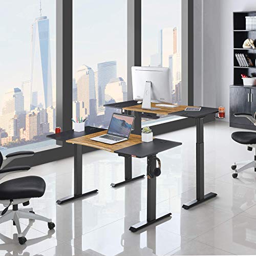 Mr IRONSTONE Electric Height Adjustable Desk 47.2" Standing Desk Sit to Stand Home Office Computer Desk & L-Shaped Desk 50.8" Computer Corner Desk, Home Gaming Desk, Office Writing Workstation
