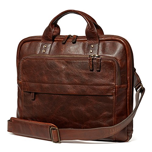 Moore and Giles Titan Milled Brown Jay Modern Briefcase