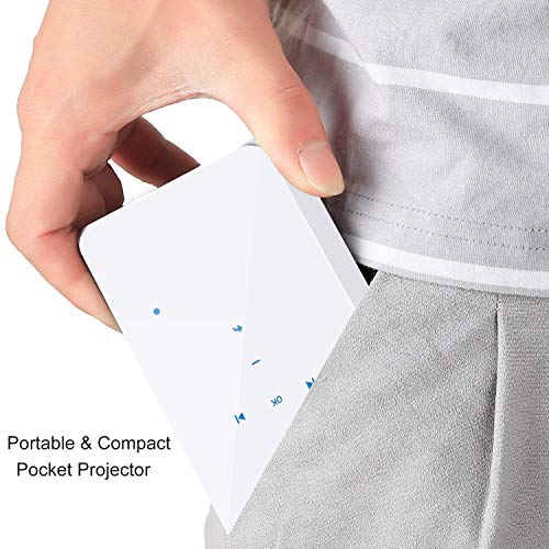 Portable Mini Projector, Haidiscool Pocket Video DLP Pico Projector 150 ANSI Lumen with WiFi, USB, HDMI, Support iPhone, Android, Laptop, PC, Tablets 1080P Movie, for Home Entertainment, Outdoor Movie