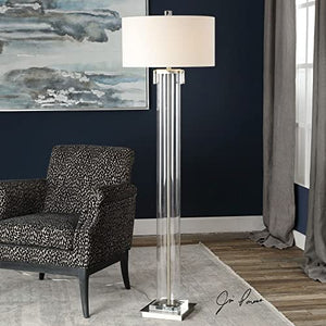 Uttermost Monette Clear Glass Column Floor Lamp