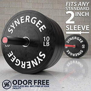 Synergee Bumper Plates Weight Plates Strength Conditioning Workouts Weightlifting 230lb Set