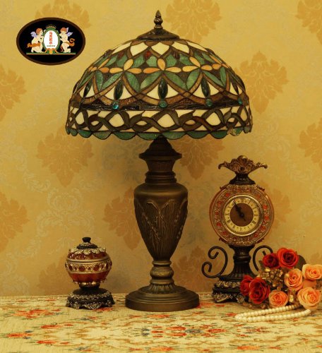 Tiffany Europaische retro style hand-painted stained glass table lamp