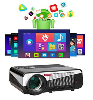 Gzunelic 9500 lumens Android WiFi Projector Real Native1080p Video Projector LCD LED Full HD Theater Proyector with Bluetooth Wireless Mirror to Smart Phone by Airplay or Miracast Ideal for Home