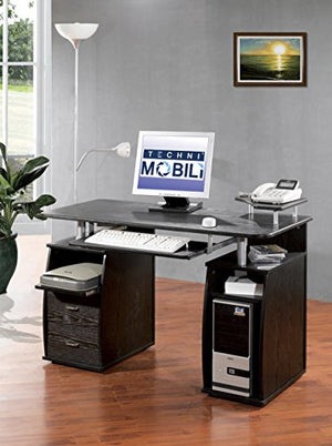Techni Mobili Modern Office Desk and Complete Computer Workstation, Espresso