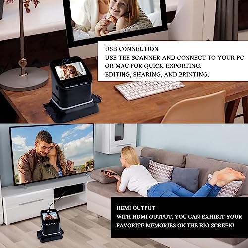 PACUM Digital Film Scanner with 4.3'' LCD Screen, Converts Films/Slides/Negatives to JPEG