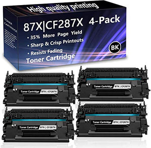 4 Pack (4 Black) 87X | CF287X Toner Cartridge Replacement for HP Pro M501n M501dn Managed M506xm M506dnm Enterprise M506n M506dn MFP M527f M527dn Flow MFP M527c M527z Printer,Sold by AlToner.
