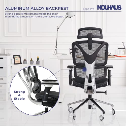 Nouhaus ErgoPRO Ergonomic Office Chair with Back Support and 360 Degree Swivel - Black
