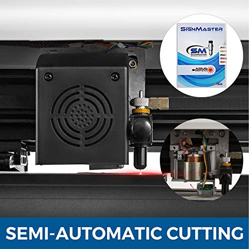 VEVOR Vinyl Cutter 28 inch Vinyl Cutter Machine Semi-Automatic DIY Vinyl Printer Cutter Machine Manual Positioning Sign Cutting with Floor Stand Signmaster Software