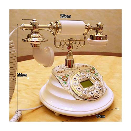 TEmkin European-Style Antique Telephone with Backlight and Caller ID - White