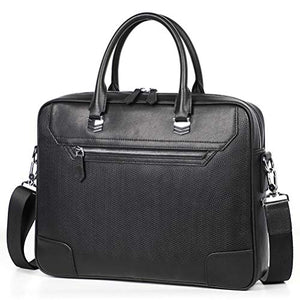 HLMSKD Natural Cowhide Men's Briefcase Leather Men's Briefcase Laptop Bag Men's Business Leather Handbag Men's Bag Handbag