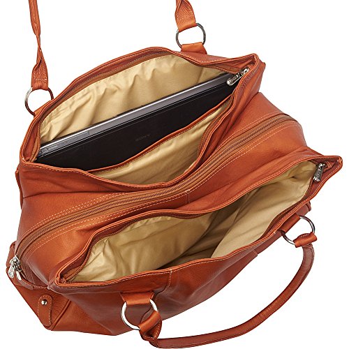 Piel Leather Laptop Travel Tote, Chocolate