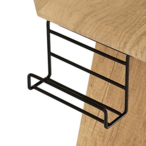 Techni Mobili Home Office Computer Writing Desk Workstation with Two Cupholders and a Headphone Hook-Pine