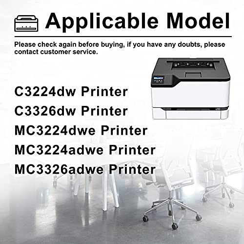 4 Pack C3224 Compatible C3210K0 C3210C0 C3210M0 C3210Y0 Remanufactured Toner Cartridge Replacement for Lexmark C3224dw C3326dw MC3224adwe MC3224dwe MC3326adwe Printer (1BK+1C+1M+1Y)