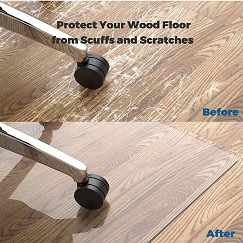 HOBBOY Hard-Floor Chair Mat Protector - PVC Clear Office Mat - Transparent Rectangle Floor Mat - 1.5mm Thickness - Custom Sizes