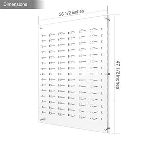 Framedisplays.com Optical Display for 90 Eyewear Frames - Wall Mount Acrylic Sunglass Display Package - Frosted White - 47.5” x 36.5”