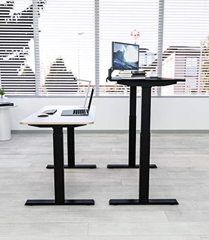 Electric Stand up Desk Frame - Aludest Dual Motor Height Adjustable Sit Stand Standing Desk Cable Management Rack Base Workstation…