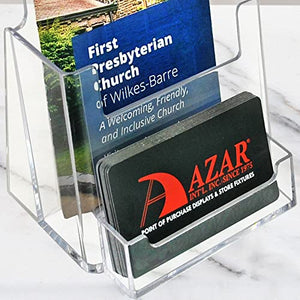 Azar Displays 252922-100PK Counter Trifold Brochure Holder with Business Card Pocket, 100-Pack