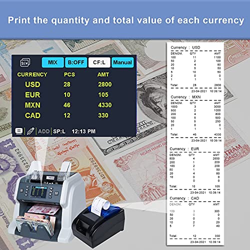 RIBAO RB-58-RP Printer and RIBAO BC-40 Mixed Denomination Bill Money Counter
