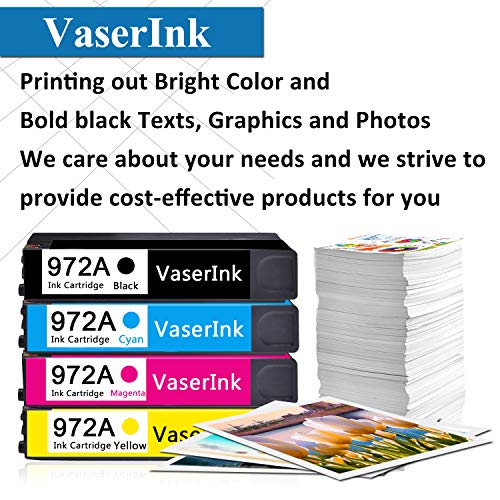 7 Pack Remanufactured Ink Cartridge Replacement for HP 972A Ink Work with PageWide 452dn 452dw 552dw 477dn 477dw 577dw 577z MFP P57750DW MFP P55250DW Printers (4BK+1C+1M+1Y) - by VaserInk