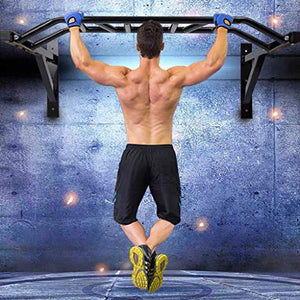 Chin Up Bar Wall Mount Pull-Up Bar with Hangers for Punching Bags Power Ropes Strength Training Equipment for Home Gym 1100 LB Weight Capacity