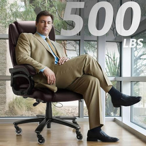 Waleaf Big and Tall Office Chair 500lbs, Adjustable Lumbar Support, High Back - Ergonomic Heavy Duty Office Chair